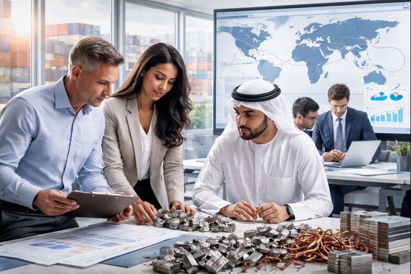 Team collaborating in a modern office representing mission and strategy