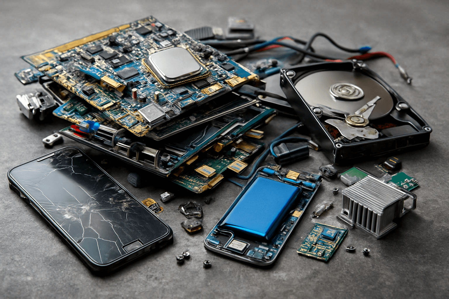 E-scrap - circuit boards and electronic components